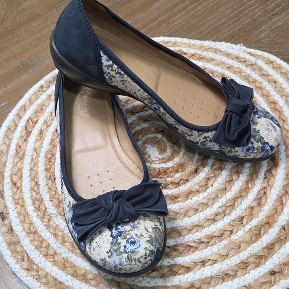 Hotter Comfort Concept Jewel Floral Bow Slip On Ballet Loafers NWOT 7.5 - Picture 1 of 9